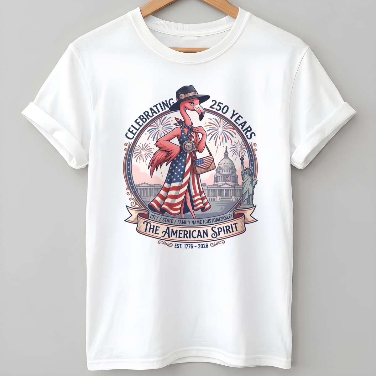 Personalized Celebrating 250 Years of The American Spirit T-Shirt - FlamingoAholic