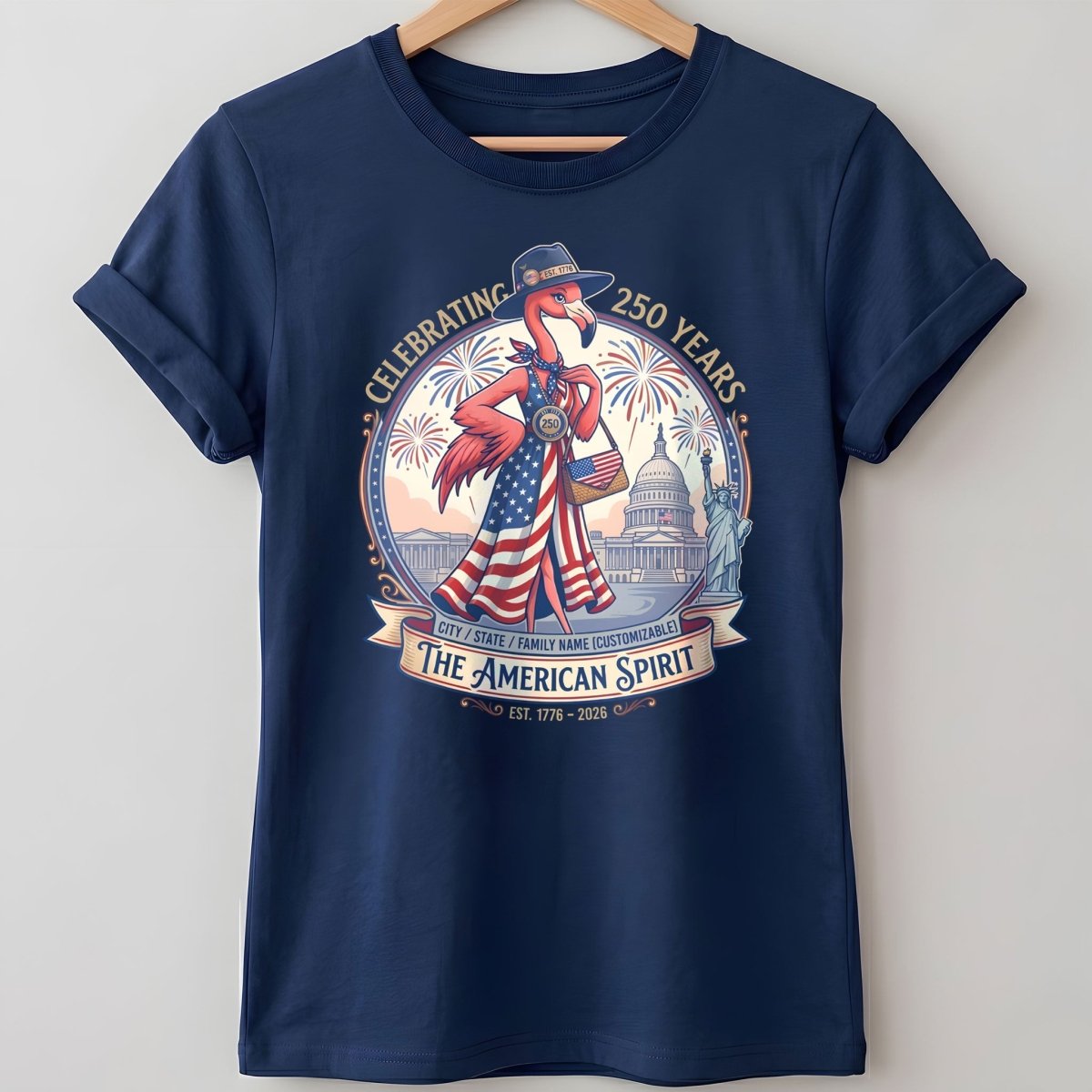 Personalized Celebrating 250 Years of The American Spirit T-Shirt - FlamingoAholic