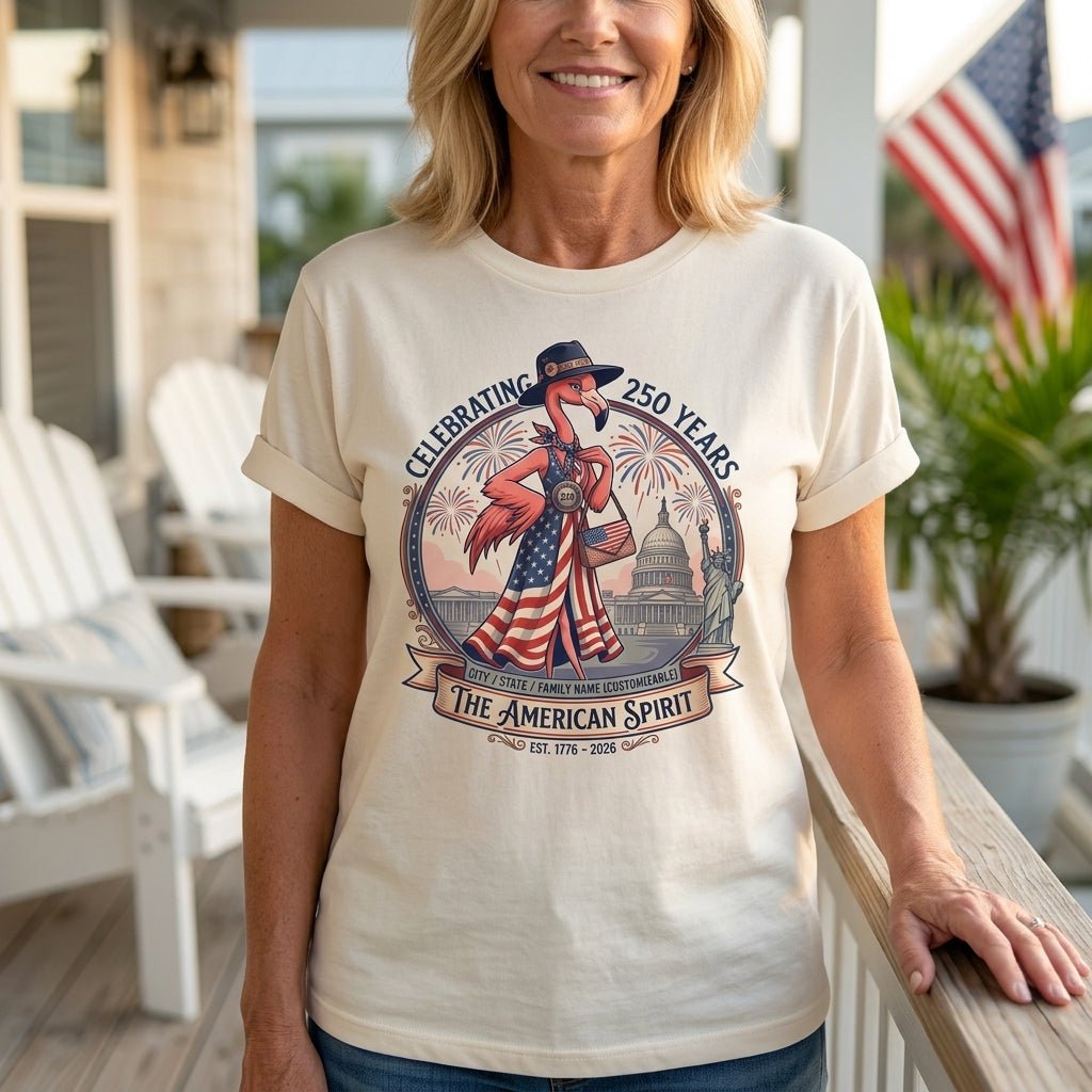 Personalized Celebrating 250 Years of The American Spirit T-Shirt - FlamingoAholic