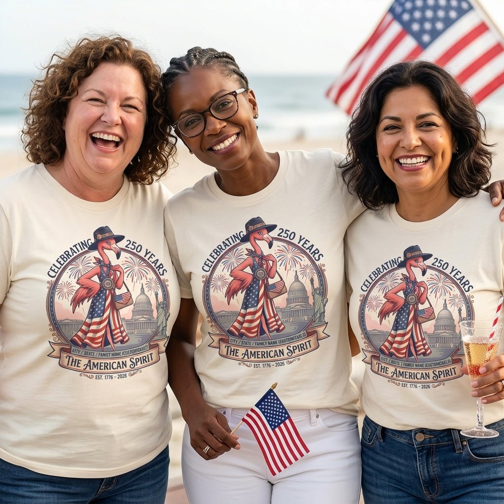 Personalized Celebrating 250 Years of The American Spirit T-Shirt - FlamingoAholic