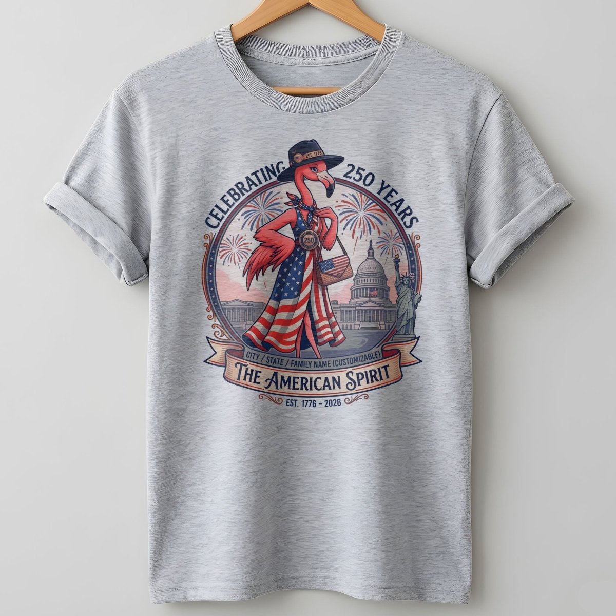 Personalized Celebrating 250 Years of The American Spirit T-Shirt - FlamingoAholic