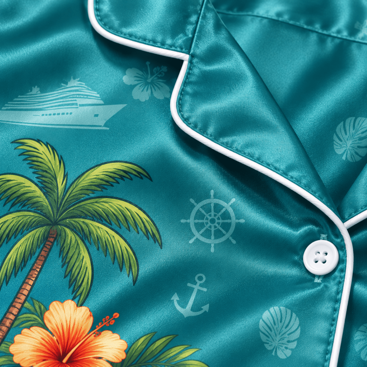 Personalized Cruise Retirement Satin Pajama Set for Women - FlamingoAholic