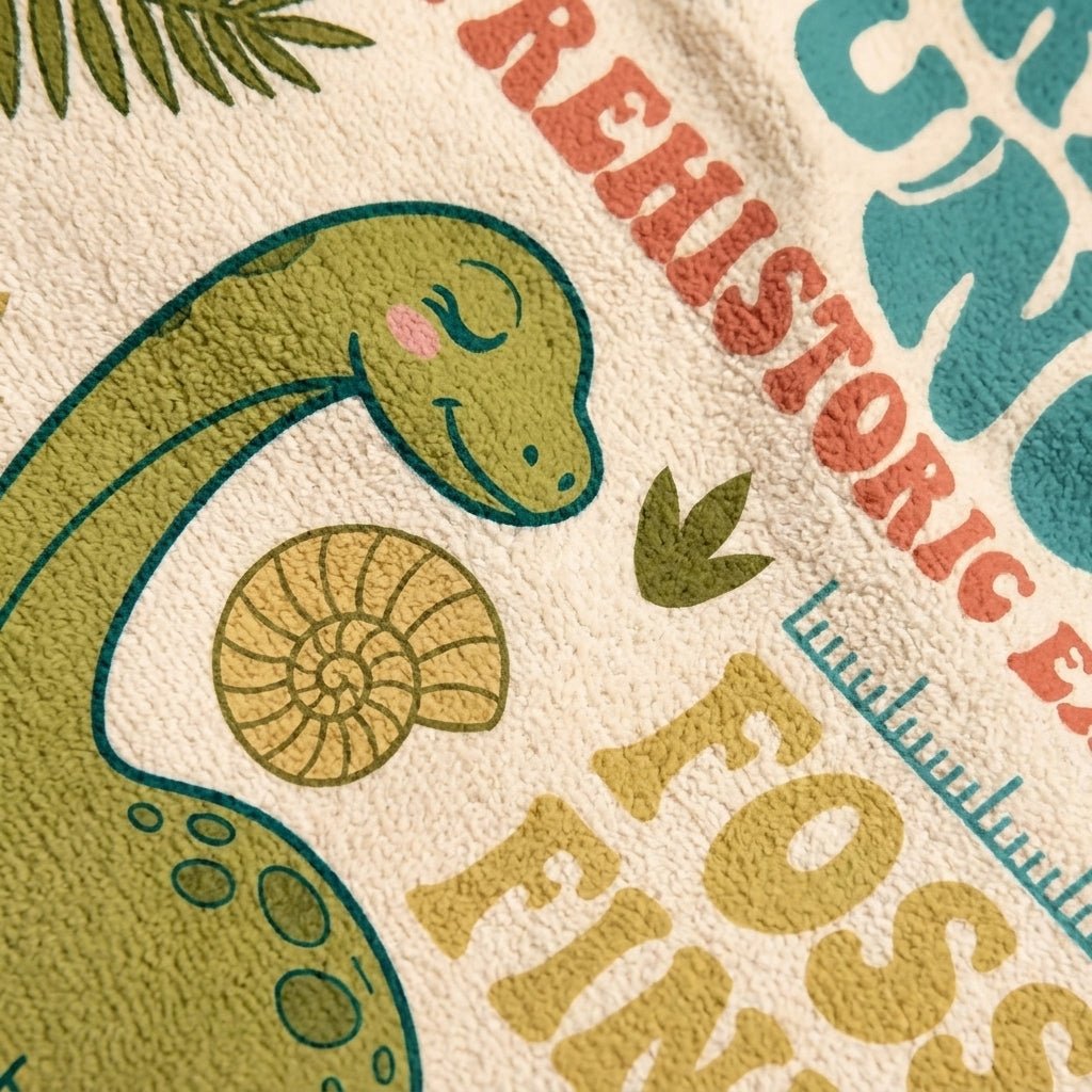 Personalized Dinosaur Beach Towel - Custom Name "Jurassic Jungle" Summer Gift - FlamingoAholic