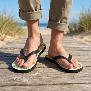 Personalized Dinosaur Lightweight Flip Flops - Custom Name "Max's Dig Site" - FlamingoAholic
