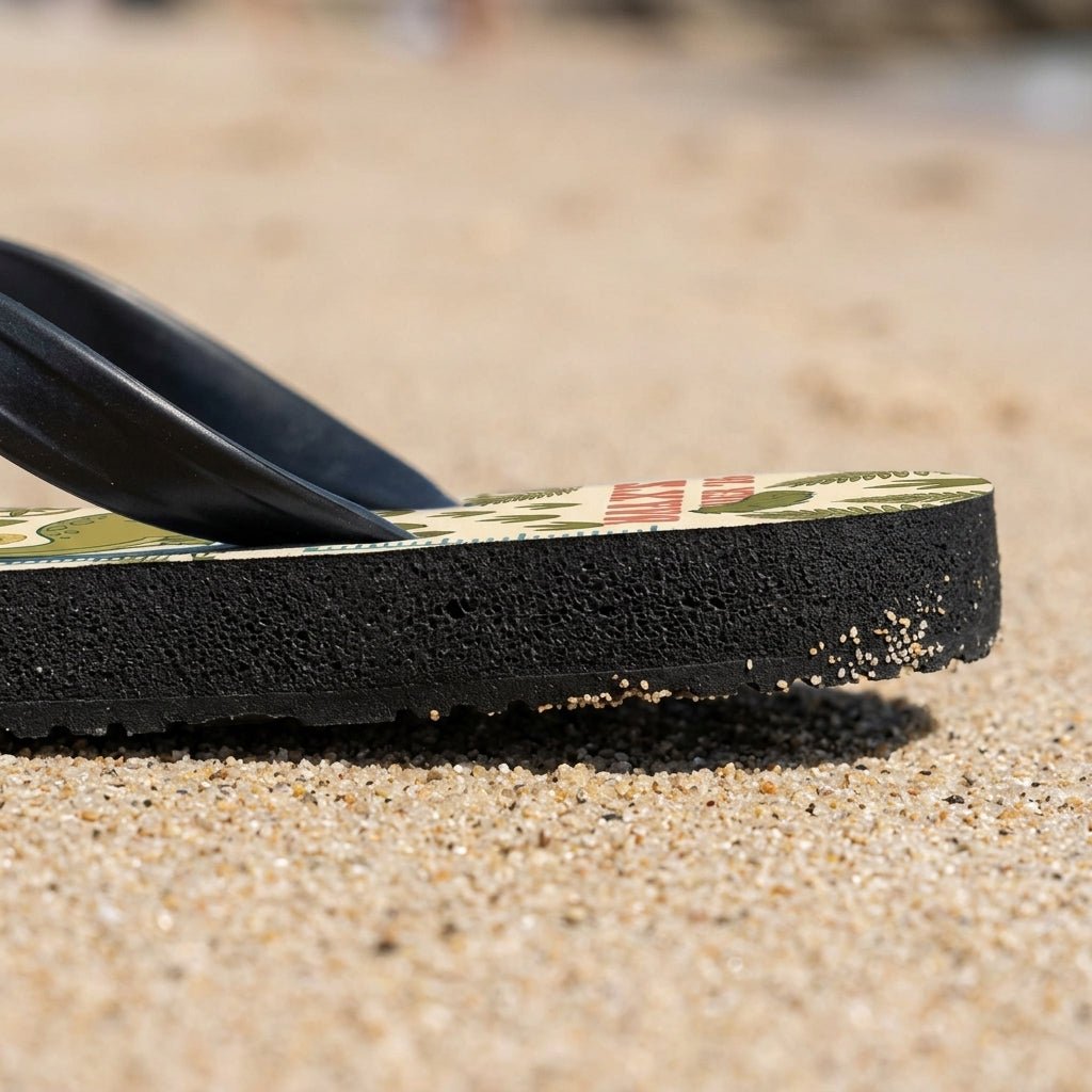Personalized Dinosaur Lightweight Flip Flops - Custom Name "Max's Dig Site" - FlamingoAholic
