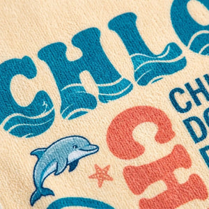 Personalized Dolphin Beach Towel - Custom Name "Ocean Explorer" Summer Gift - FlamingoAholic