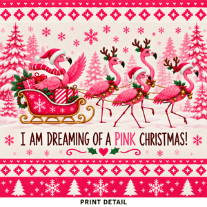 Personalized Dreaming of a Pink Christmas Flamingo Sweater & Hoodie - FlamingoAholic