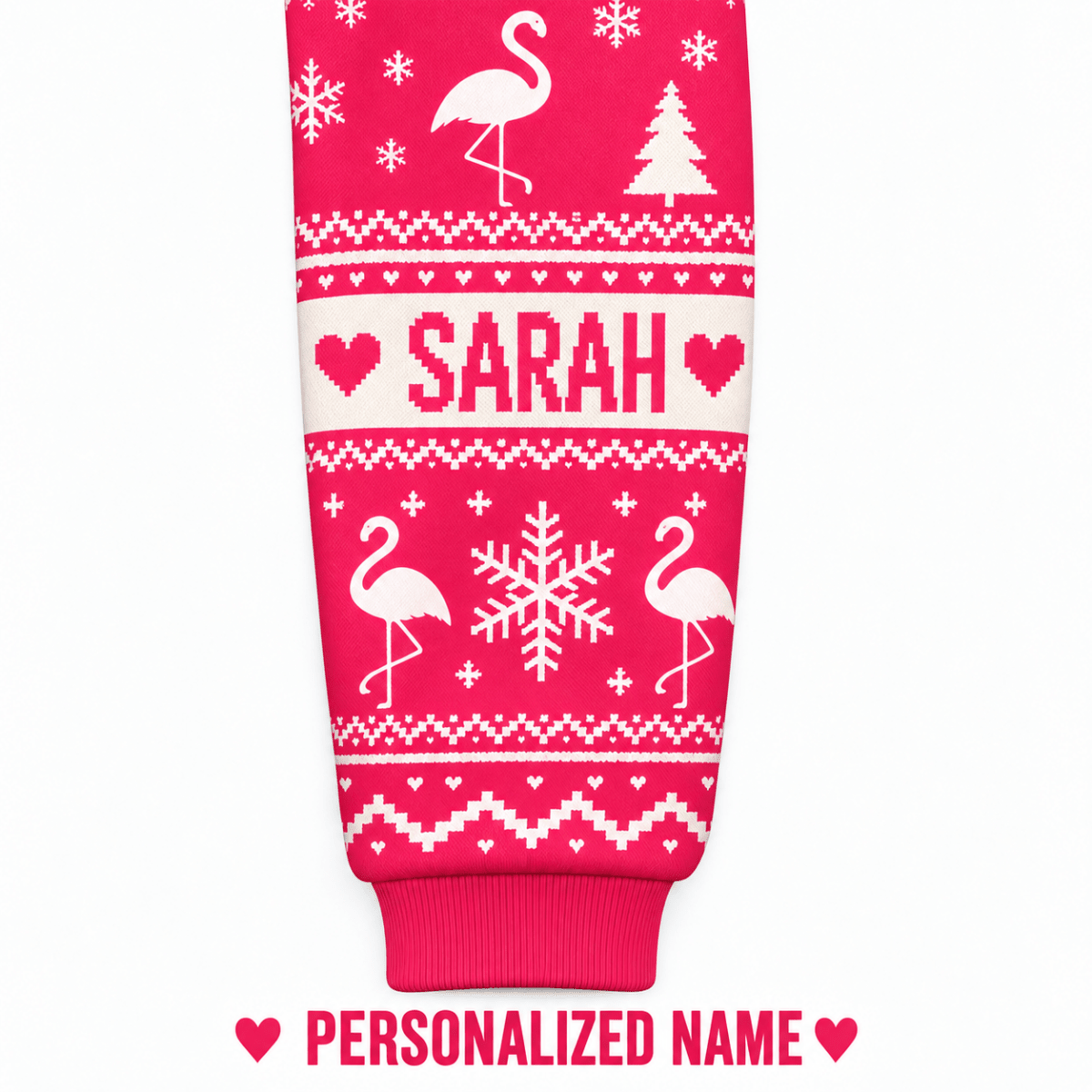 Personalized Dreaming of a Pink Christmas Flamingo Sweater & Hoodie - FlamingoAholic