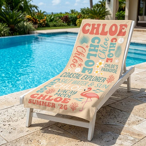 Personalized Flamingo Beach Towel - Custom Name "Chloe's Paradise" Summer Gift - FlamingoAholic