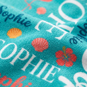 Personalized Flamingo Beach Towel - Vibrant Typography Custom Name Summer Vacation Gift - FlamingoAholic