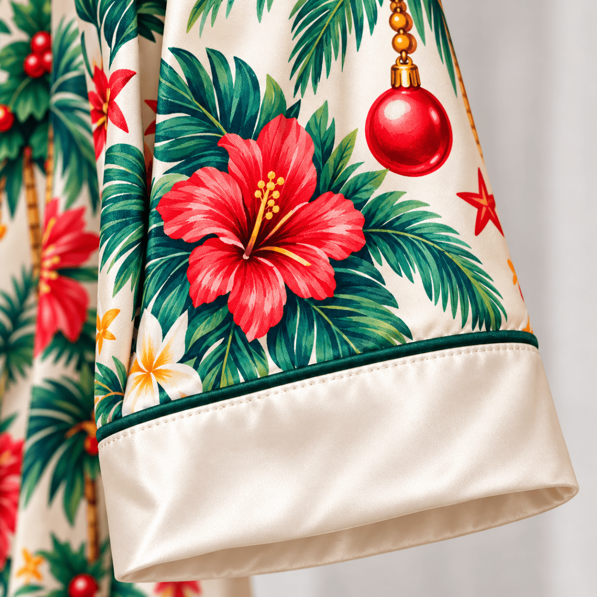 Personalized Flamingo Christmas Satin Pajama Set for Women - FlamingoAholic