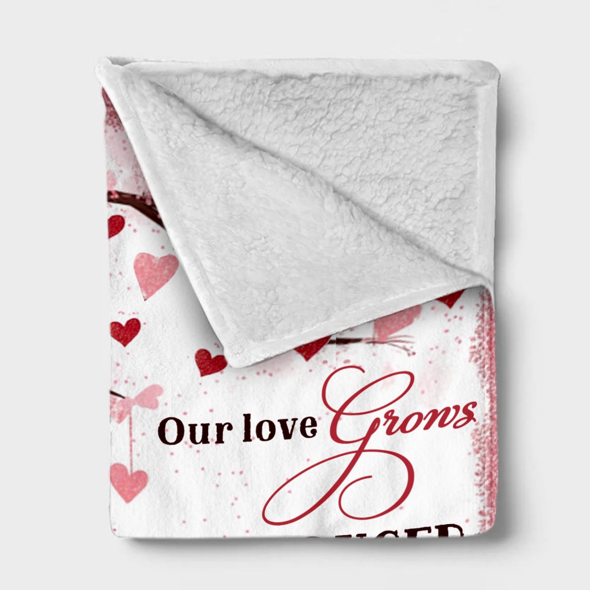 Personalized Flamingo Couple Fleece Blanket – “Our Love Grows Stronger” Custom Name Blanket, Romantic Gift for Couples - FlamingoAholic
