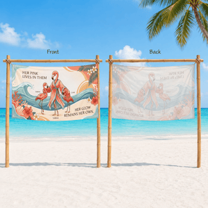 Personalized Flamingo Family Sarong | Custom Beach Cover Up | Mom Beach Vacation Gift - FlamingoAholic