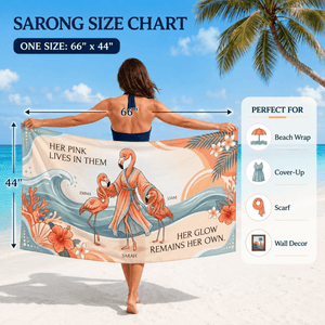 Personalized Flamingo Family Sarong | Custom Beach Cover Up | Mom Beach Vacation Gift - FlamingoAholic