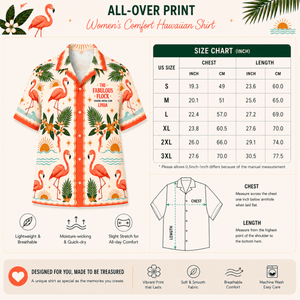 Personalized Flamingo Flock Getaway Hawaiian Shirt for Women | Custom Girls Trip Beach Vacation Shirt - FlamingoAholic