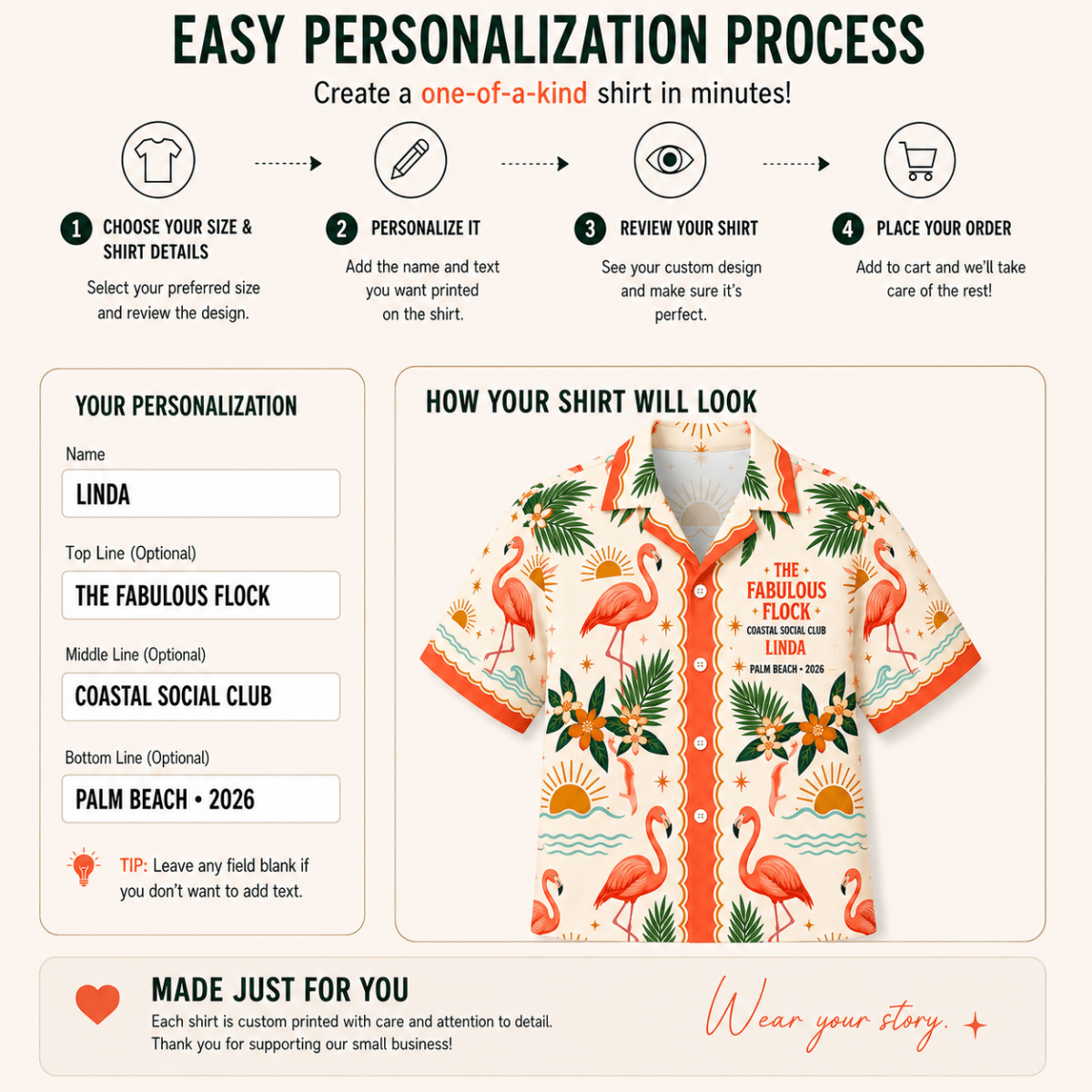 Personalized Flamingo Flock Getaway Hawaiian Shirt for Women | Custom Girls Trip Beach Vacation Shirt - FlamingoAholic