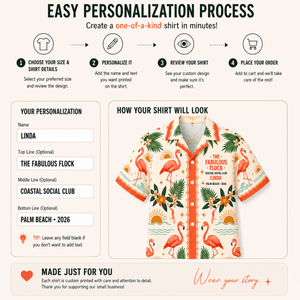 Personalized Flamingo Flock Getaway Hawaiian Shirt for Women | Custom Girls Trip Beach Vacation Shirt - FlamingoAholic