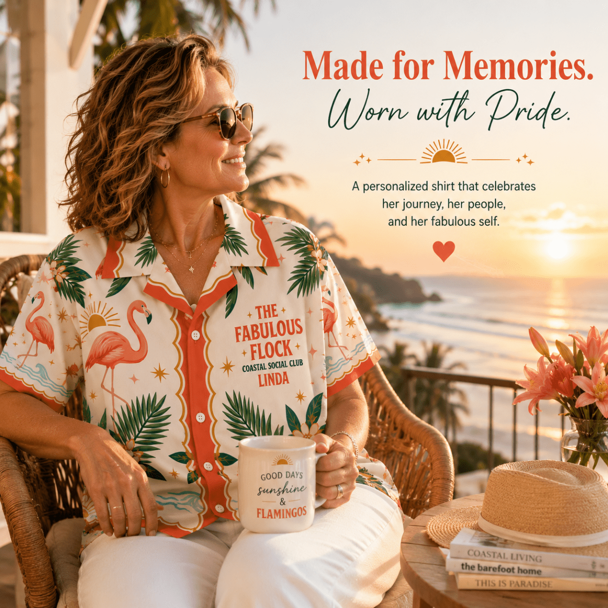 Personalized Flamingo Flock Getaway Hawaiian Shirt for Women | Custom Girls Trip Beach Vacation Shirt - FlamingoAholic