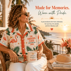 Personalized Flamingo Flock Getaway Hawaiian Shirt for Women | Custom Girls Trip Beach Vacation Shirt - FlamingoAholic