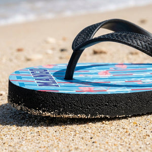 Personalized Flamingo Lightweight Flip Flops - Custom Text "Mama Mingo" - FlamingoAholic