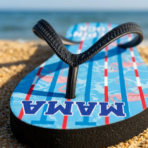 Personalized Flamingo Lightweight Flip Flops - Custom Text "Mama Mingo" - FlamingoAholic