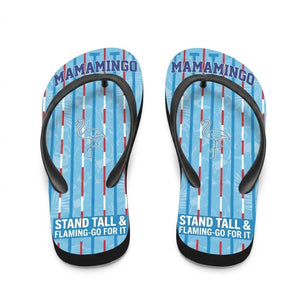 Personalized Flamingo Lightweight Flip Flops - Custom Text "Mama Mingo" - FlamingoAholic