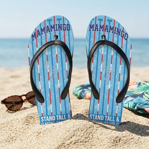Personalized Flamingo Lightweight Flip Flops - Custom Text "Mama Mingo" - FlamingoAholic