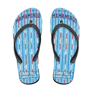 Personalized Flamingo Lightweight Flip Flops - Custom Text "Mama Mingo" - FlamingoAholic