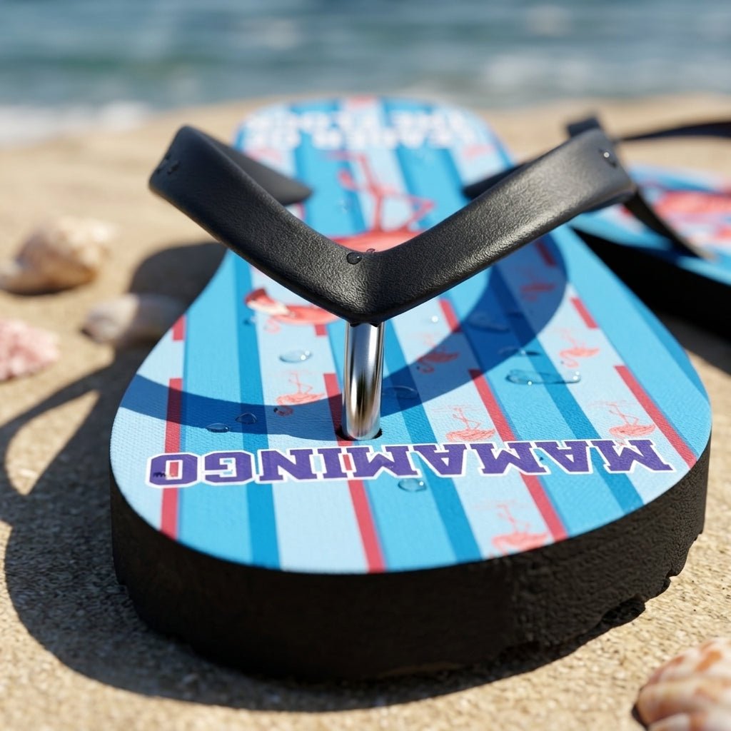 Personalized Flamingo Lightweight Flip Flops - Custom Text "Mamamingo" - FlamingoAholic