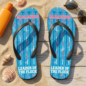 Personalized Flamingo Lightweight Flip Flops - Custom Text "Mamamingo" - FlamingoAholic
