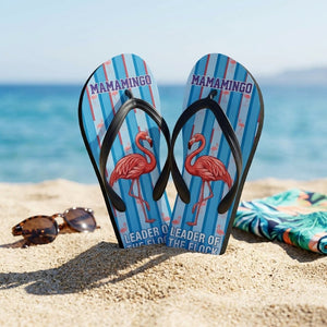 Personalized Flamingo Lightweight Flip Flops - Custom Text "Mamamingo" - FlamingoAholic