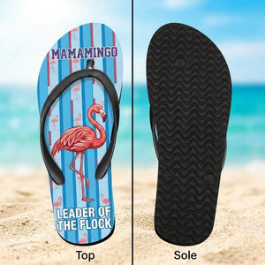 Personalized Flamingo Lightweight Flip Flops - Custom Text "Mamamingo" - FlamingoAholic