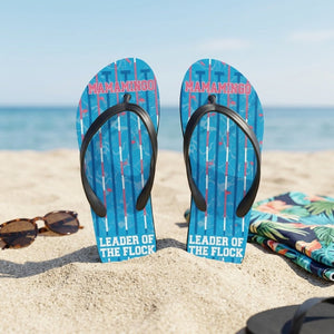 Personalized Flamingo Lightweight Flip Flops - Custom Text "Mamamingo" - FlamingoAholic