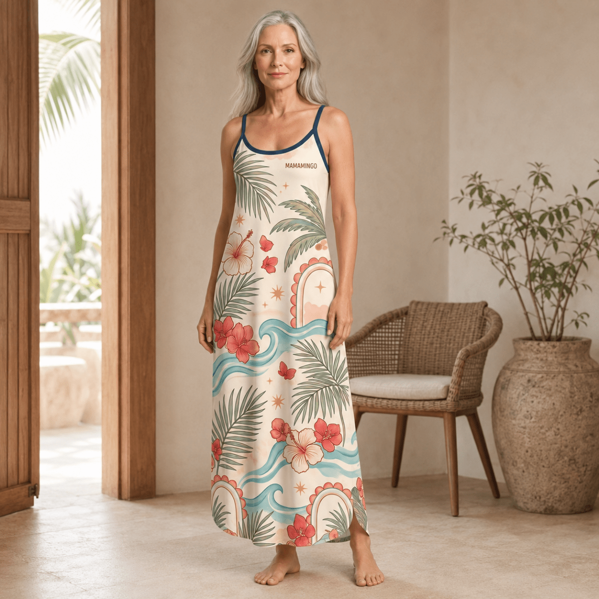 Personalized Flamingo Maxi Dress | Tropical Beach Dress for Women | Custom Vacation Gift - FlamingoAholic