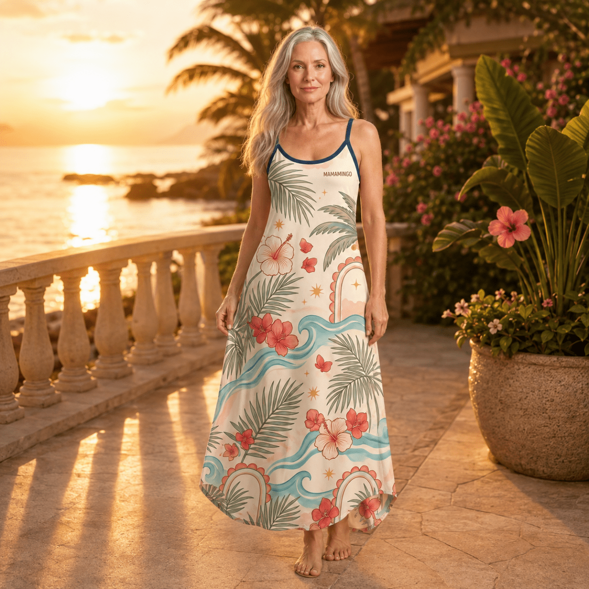 Personalized Flamingo Maxi Dress | Tropical Beach Dress for Women | Custom Vacation Gift - FlamingoAholic