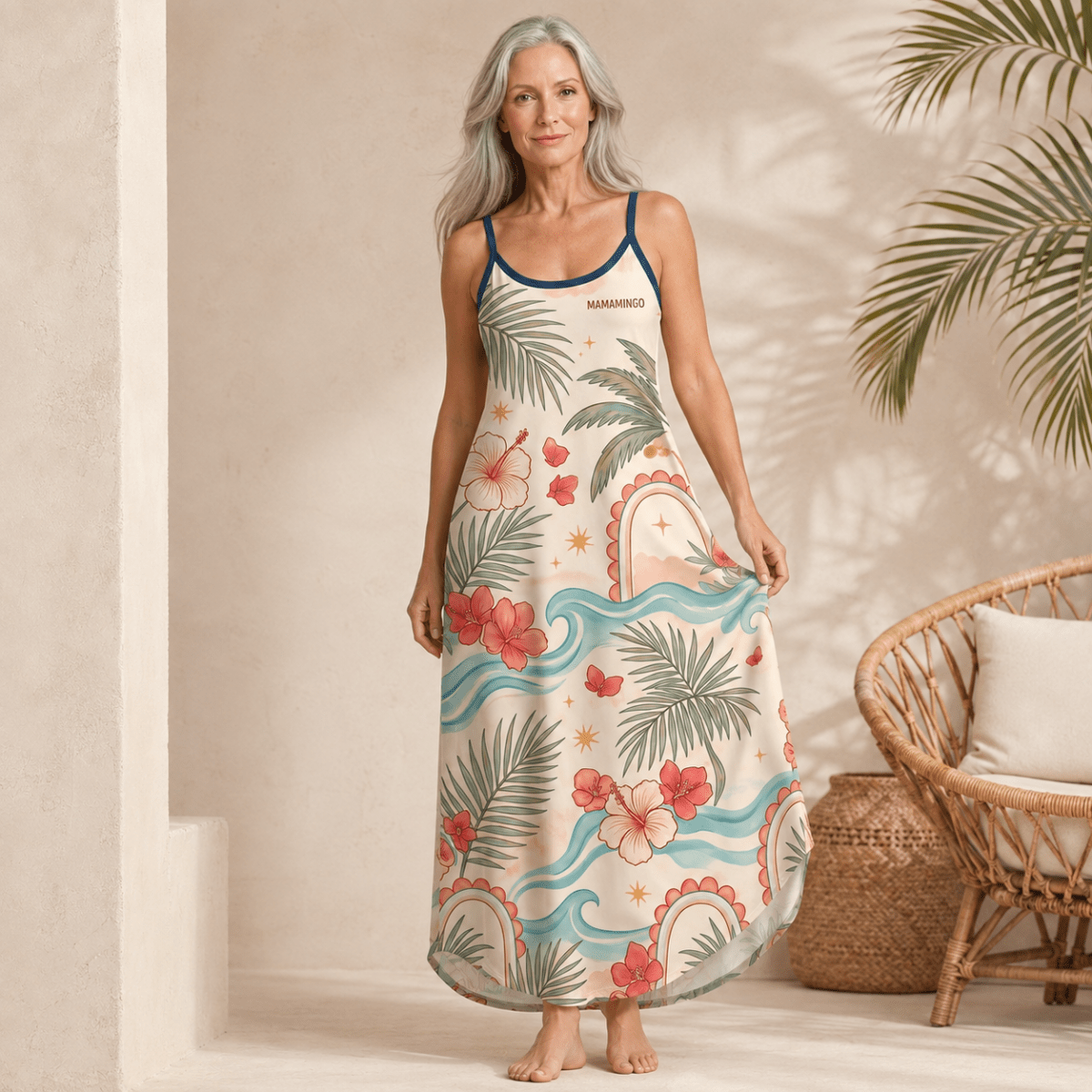Personalized Flamingo Maxi Dress | Tropical Beach Dress for Women | Custom Vacation Gift - FlamingoAholic