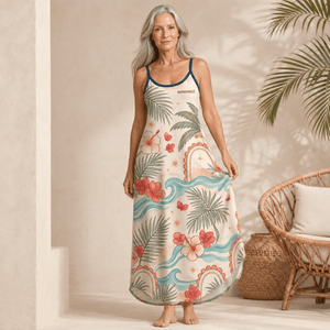 Personalized Flamingo Maxi Dress | Tropical Beach Dress for Women | Custom Vacation Gift - FlamingoAholic