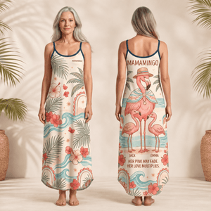 Personalized Flamingo Maxi Dress | Tropical Beach Dress for Women | Custom Vacation Gift - FlamingoAholic