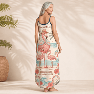 Personalized Flamingo Maxi Dress | Tropical Beach Dress for Women | Custom Vacation Gift - FlamingoAholic