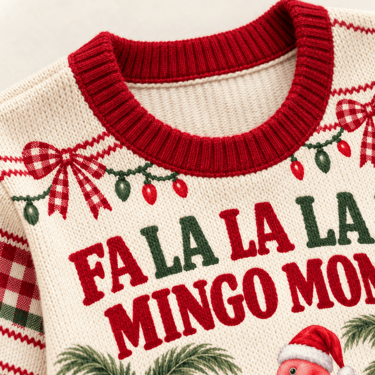 Personalized Flamingo Mom Christmas Sweater & Cardigan With Kids Names - FlamingoAholic