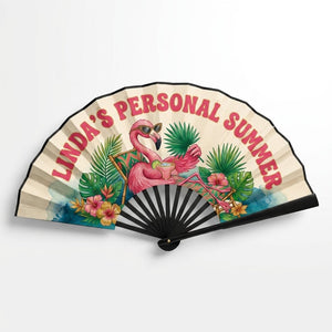 Personalized Flamingo "Personal Summer" Custom Foldable Hand Fan - FlamingoAholic
