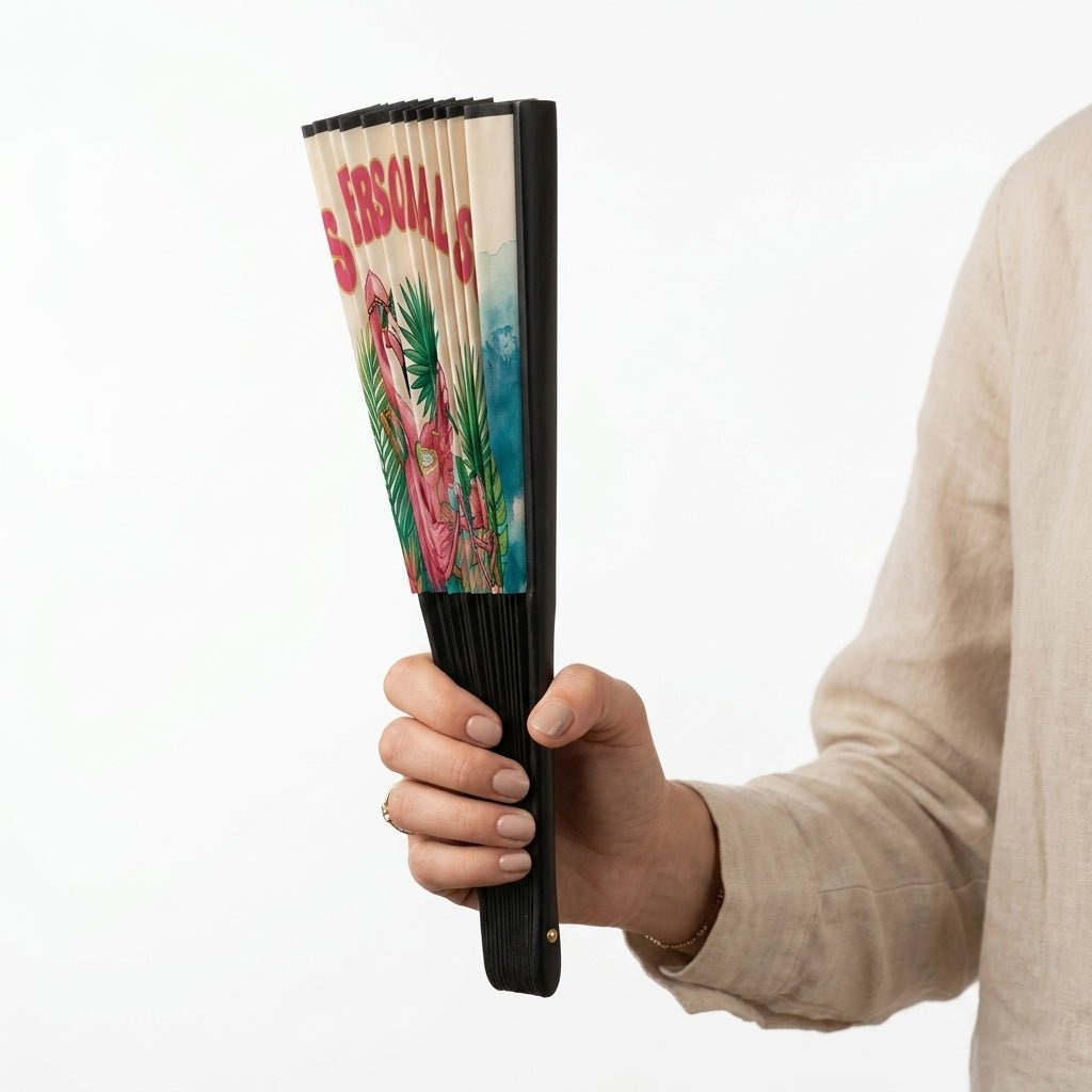 Personalized Flamingo "Personal Summer" Custom Foldable Hand Fan - FlamingoAholic
