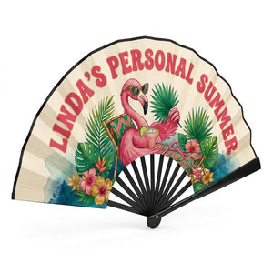Personalized Flamingo "Personal Summer" Custom Foldable Hand Fan - FlamingoAholic