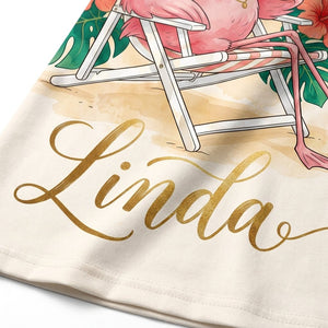 Personalized Flamingo Print Tropical Sling Summer Dress - FlamingoAholic