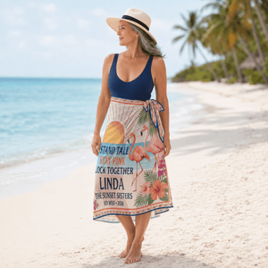 Personalized Flamingo Sarong | Custom Beach Cover Up | Stand Tall Stay Pink Gift - FlamingoAholic