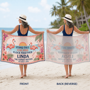 Personalized Flamingo Sarong | Custom Beach Cover Up | Stand Tall Stay Pink Gift - FlamingoAholic