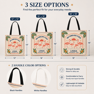 Personalized Flamingo Tote Bag | Custom Beach Bag | Tropical Vacation Shopping Tote - FlamingoAholic