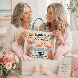 Personalized Flamingo Tote Bag | Stand Tall Stay Pink Beach Canvas Shopping Bag - FlamingoAholic