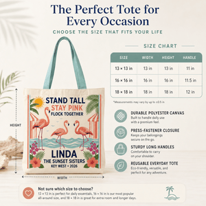 Personalized Flamingo Tote Bag | Stand Tall Stay Pink Beach Canvas Shopping Bag - FlamingoAholic