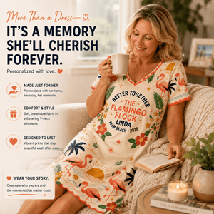 Personalized Flamingo V-Neck Dress | Better Together Beach Summer Dress for Women - FlamingoAholic